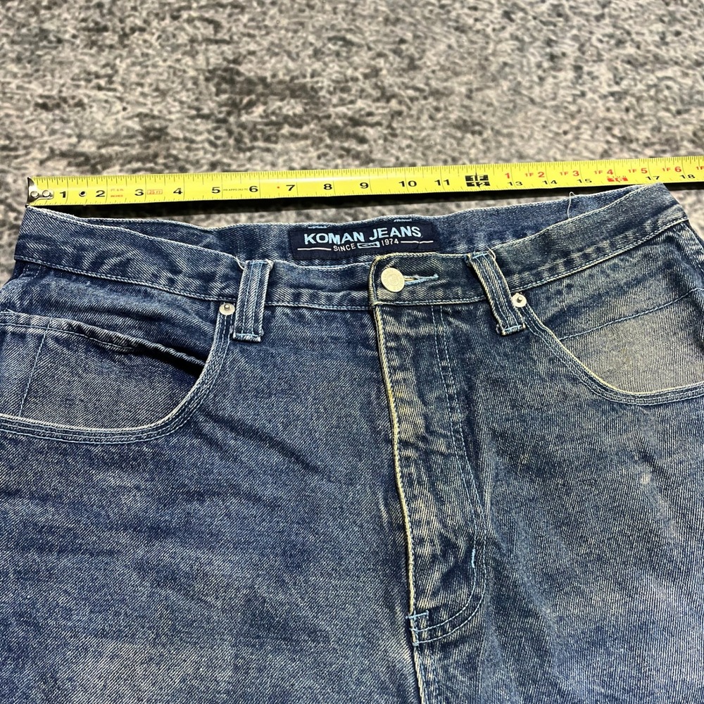 Koman Jeans Carpenter Baggy Wide Leg‎ 34x30 Blue Distressed Skater Vintage Y2K - Picture 9 of 16